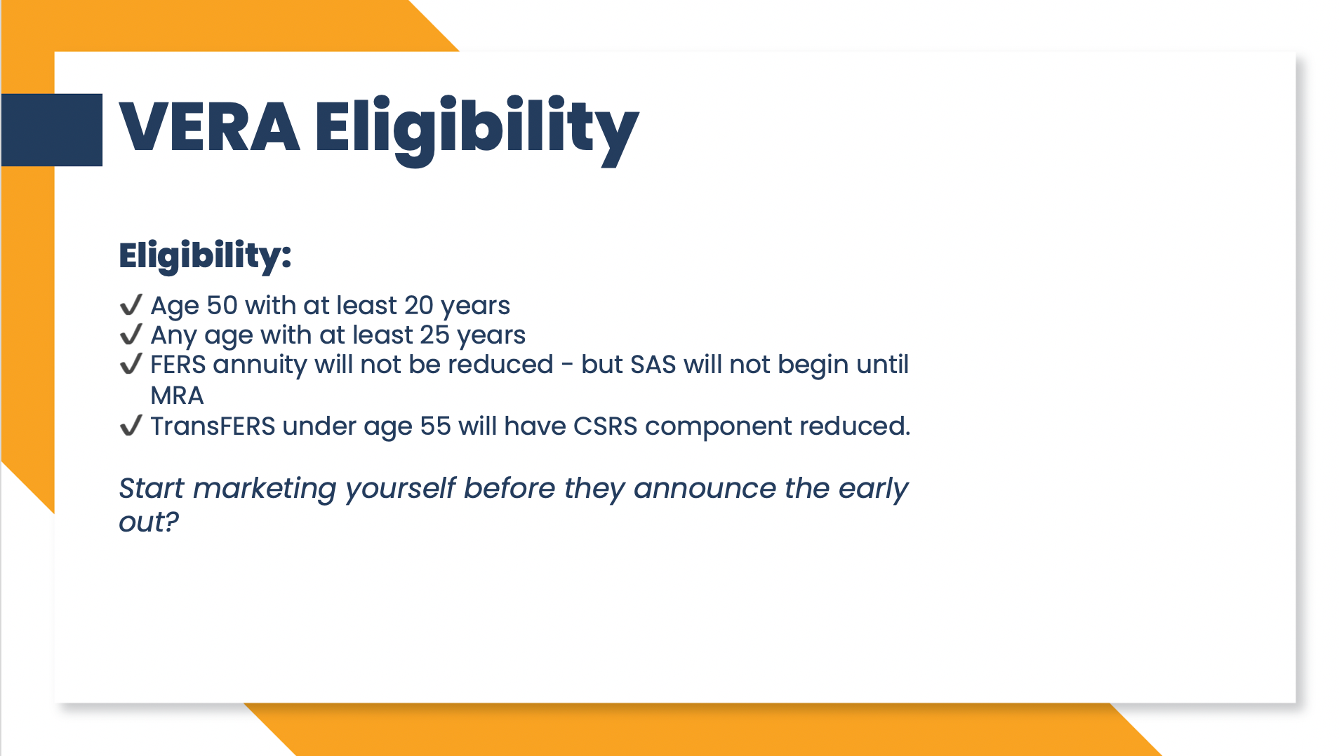 Leaving Federal Service Early - Member Access