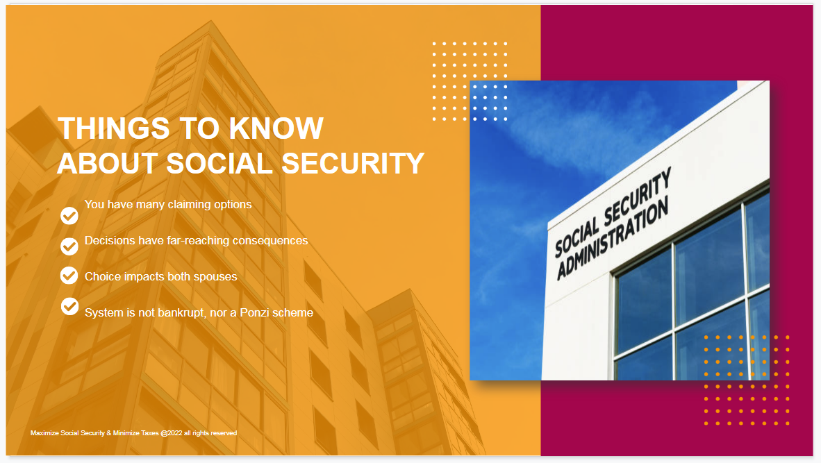 Maximize Social Security - Minimize Taxes