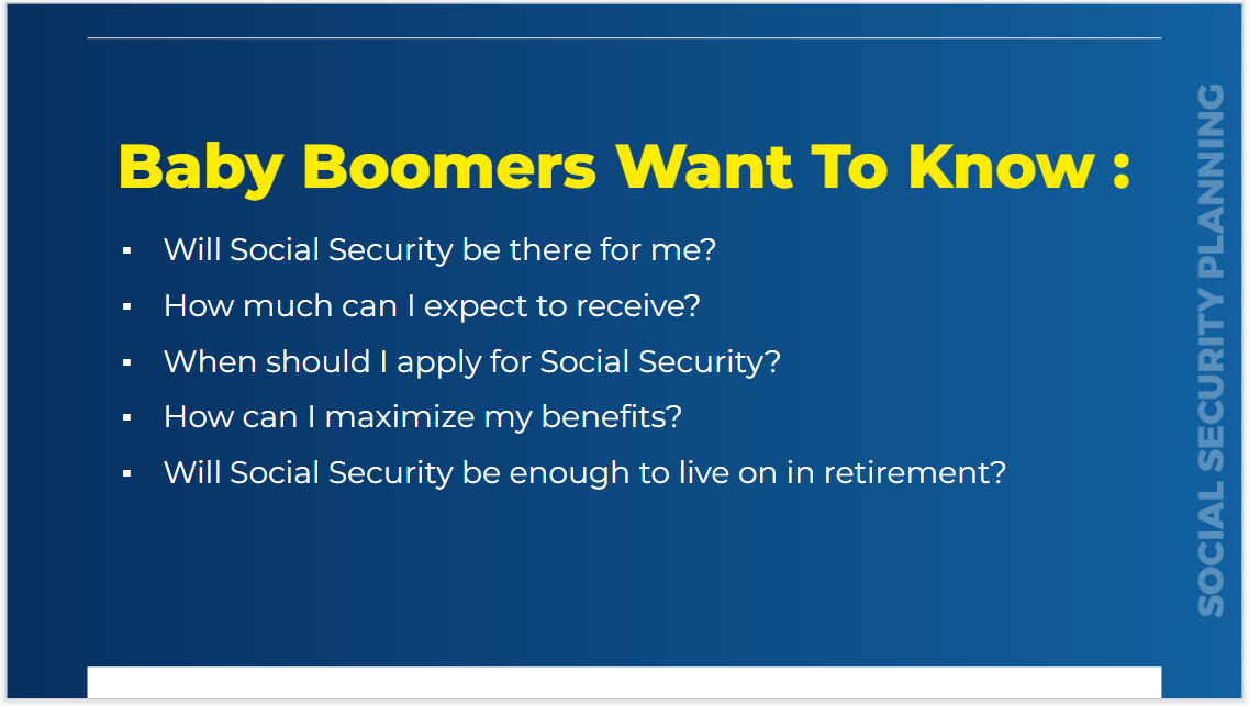 Social Security Planning (Planning for Income)